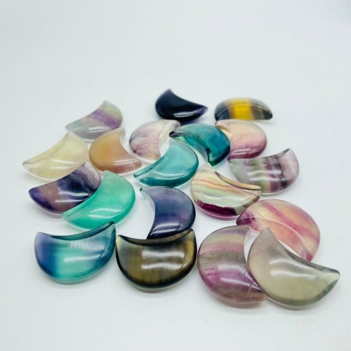 1.2in(30mm) Rainbow Fluorite Moon Wholesale