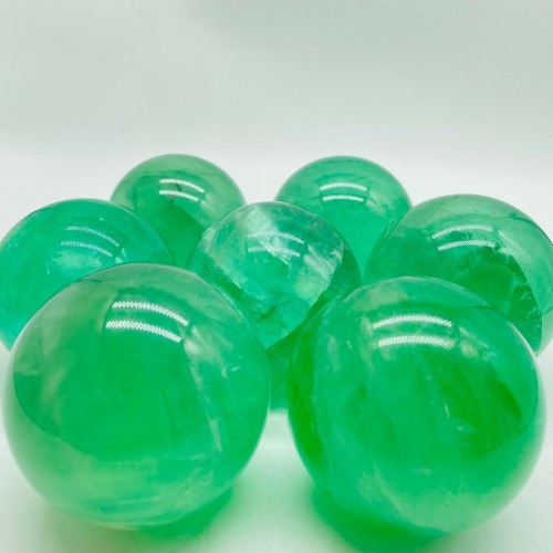 Green Fluorite Transparent Sphere Ball Wholesale