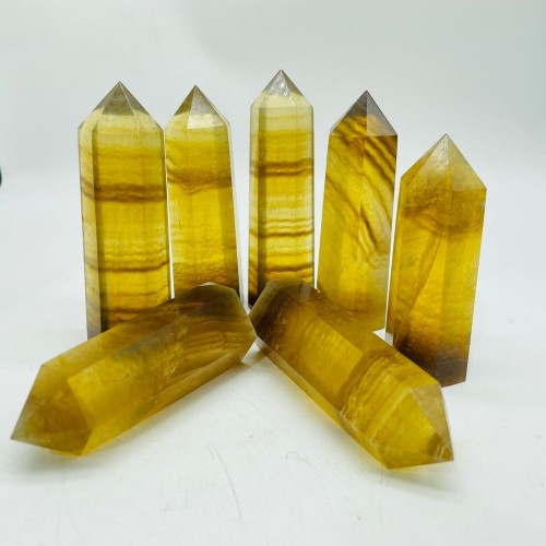 Fat Yellow Fluorite Tower Points Wholesale