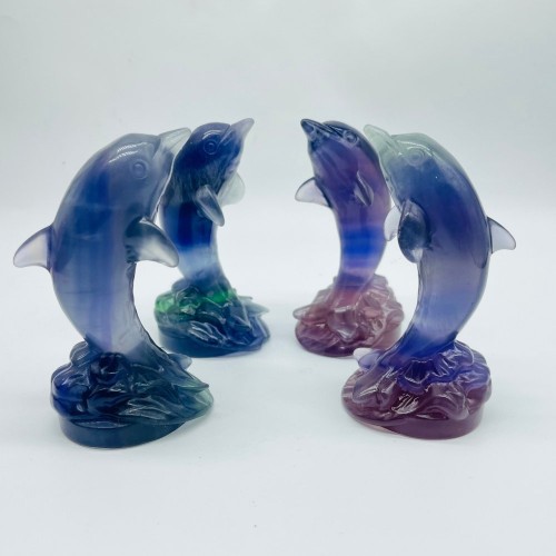 Fluorite Dolphin Carving Wholesale