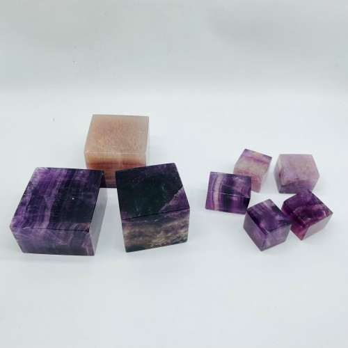 High Quality Purple Rainbow Fluorite Cube Wholesale