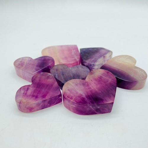 High Quality Purple Fluorite Heart Crystal Wholesale