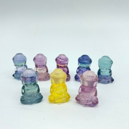 Mini Baby Buddha Rainbow Fluorite Carving Wholesale