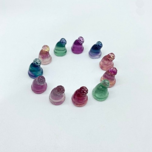 Rainbow Fluorite Mini Winter Hat Cap Crystal Carving Wholesale