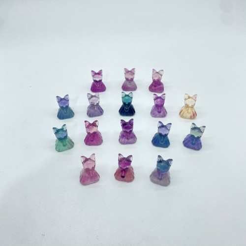 Rainbow Fluorite Ghost Dog Carving Crystal Wholesale