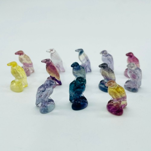 Rainbow Fluorite Crow Carving Crystals Wholesale