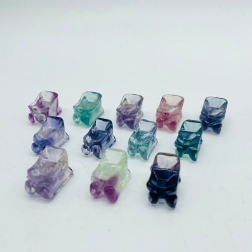 Mini Rainbow Fluorite Sled Carving Wholesale