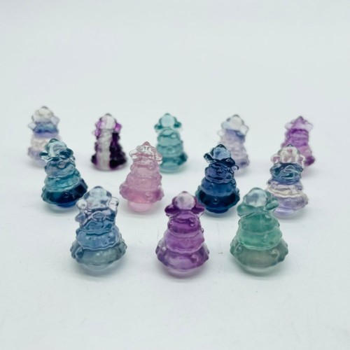 Mini Fluorite Christmas Tree Carving Crystals Wholesale