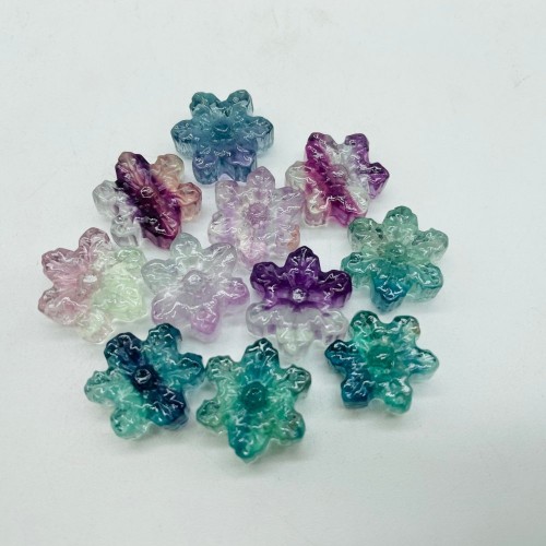 Mini Fluorite Snowflake Carving Wholesale