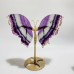 2 Pieces Rainbow Fluorite Butterfly Carving With Stand