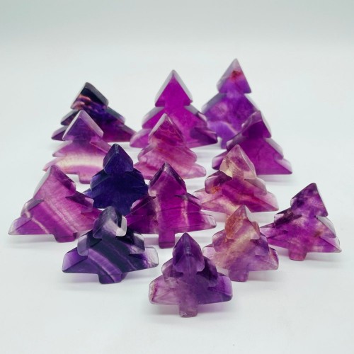 Dark Purple Fluorite Pine Tree Christmas Tree Wholesale