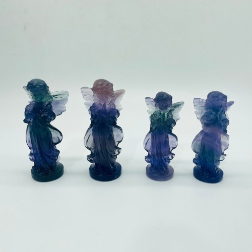 Beautiful Fluorite Angel Carving Wholesale