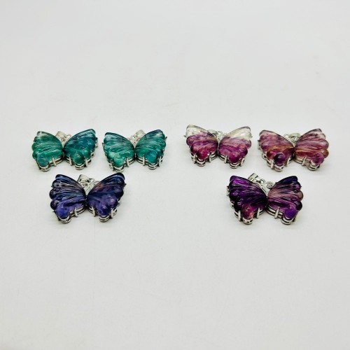 Rainbow Fluorite Butterfly Pendant Wholesale