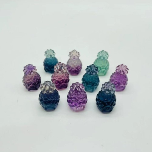 Mini Rainbow Fluorite Pineapple House Carving Wholesale