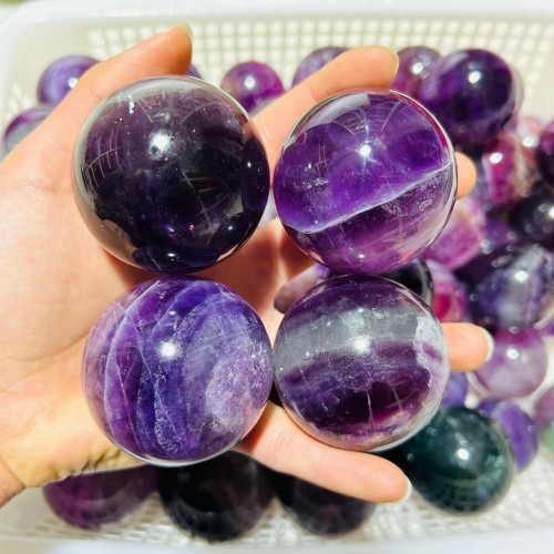 High Quality Deep Purple Fluorite Spheres Ball Wholesale