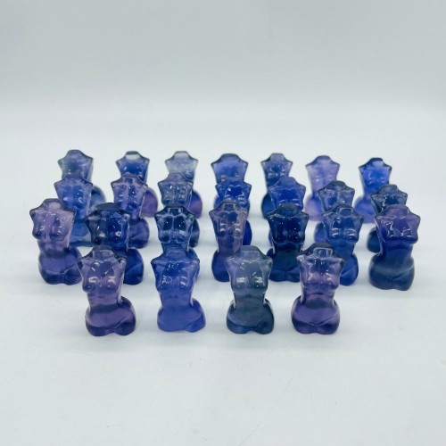 25 Pieces Mini Fluorite Goddess Carving