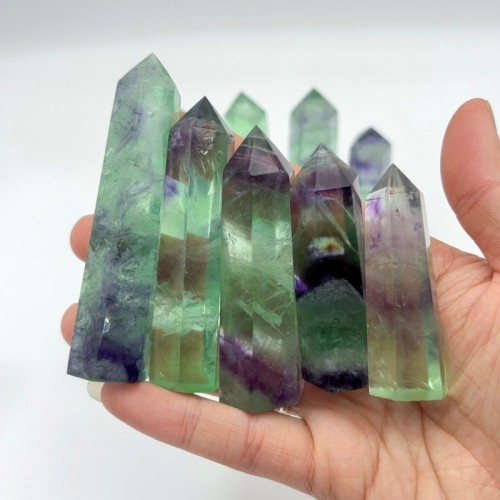 Clear Green Fluorite Points Wholesale