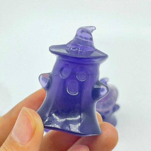 Fluorite Ghost Carving Halloween Crystals Wholesale