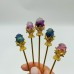 Rainbow Fluorite Rose Flower Hairpin Carving Wholesale