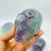 6 Pieces Large Fluorite Halloween Skull Carving