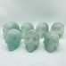 7 Pieces Light Color Fluorite Halloween Skull Carving