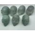 7 Pieces Light Color Fluorite Halloween Skull Carving