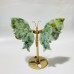 3 Pairs Symmetry Small Butterfly Wing With Stand Green Jasper Lepidolite Fluorite