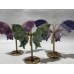 3 Pairs Symmetry Small Butterfly Wing With Stand Green Jasper Lepidolite Fluorite