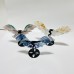 3 Pairs Flying Dragon Wing With Stand Fire Quartz Rainbow Fluorite