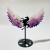 2 Pairs Purple Fluorite Pegasus Wing Crystal Carving With Stand