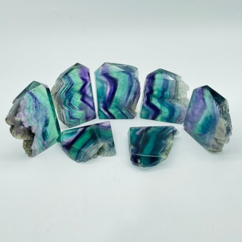 Rainbow Fluorite Rough Side Tower Point Wholesale