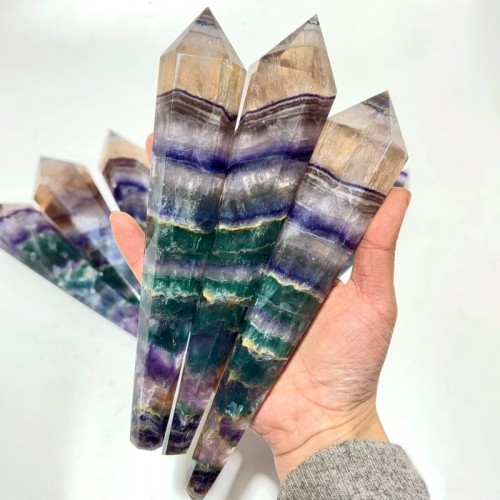 Rainbow Fluorite Point Scepter Magic Wand Wholesale