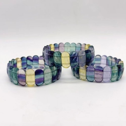 Colorful Rainbow Fluorite Elastic Bracelet Wholesale