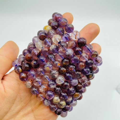 Natural Amethyst Mixed Garden Quartz Lodolite Bracelets Wholesale