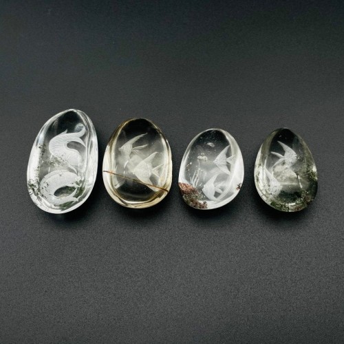 4 Pieces Fish The Underwater World Garden Quartz Inner Scene Carving