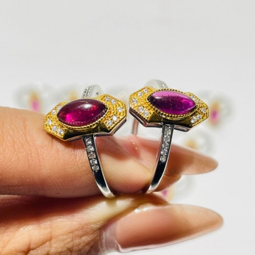 High Quality Purple Garnet S925 Sterling Silver Ring Wholesale