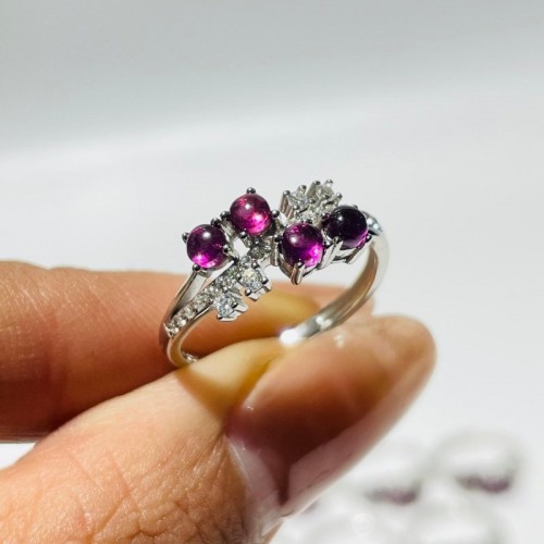 Beautiful Purple Garnet S925 Sterling Silver Ring Wholesale