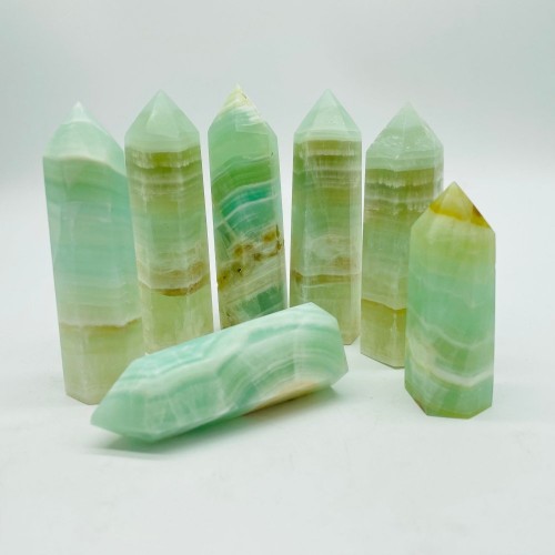 Green Calcite Tower Points Crystal Wholesale