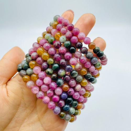 0.31in(8mm) Colorful Tourmaline Bracelet Wholesale