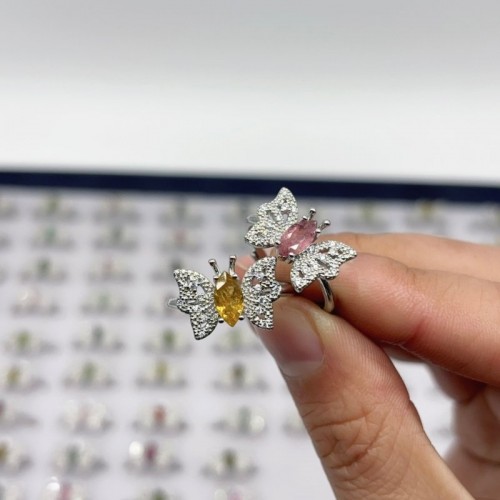 Beautiful Colorful Tourmaline Butterfly Ring Wholesale