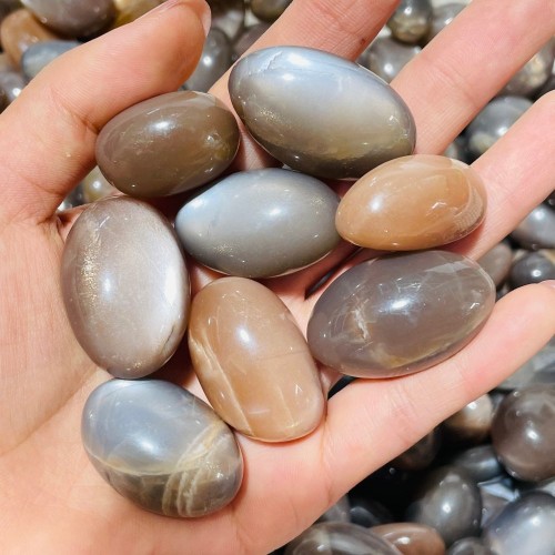 Black Rainbow Sun Stone With Hematite Tumbled Wholesale