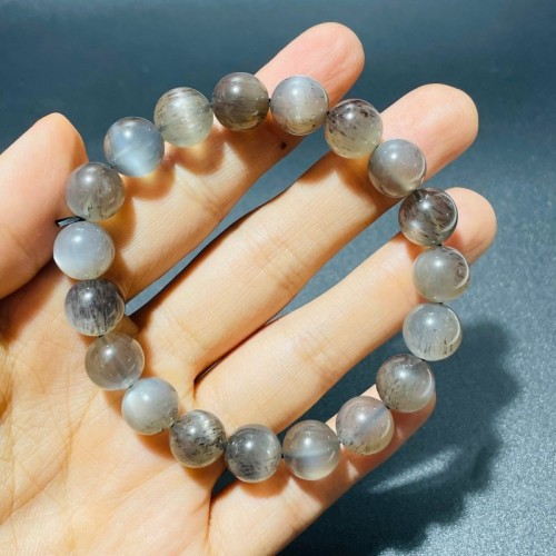 High Grade Black Sunstone With Hematite Moonstone Bracelet(HGUB22)