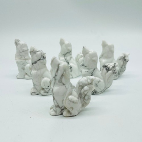 Howlite Cute Dog Carving Wholesale