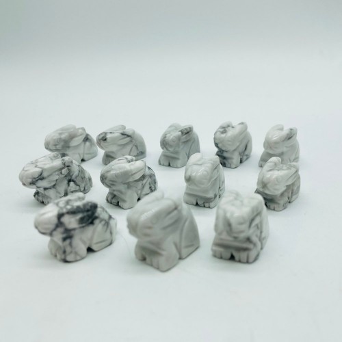 Mini Howlite Rabbit Carving Wholesale