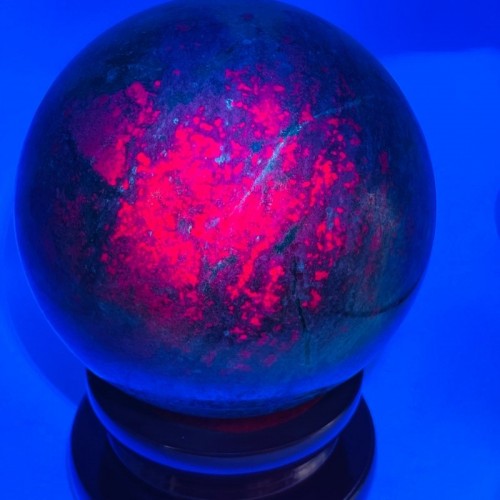 Ruby In Kyanite Mixed Green Mica (UV REACTIVE) Beautiful Sphere