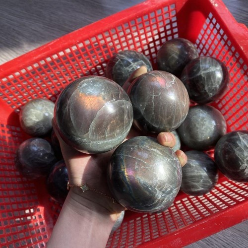 Orange&Purple Labradorite Sphere Quartz Wholesale