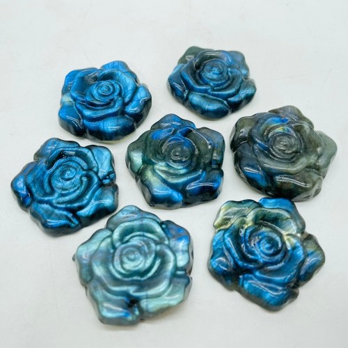 High Quality Labradorite Stone Flower Carving Wholesale