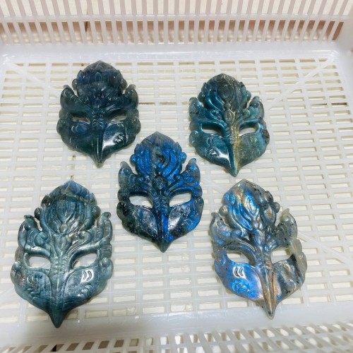 High Quality Labradorite Masquerade Masks Carving Wholesale