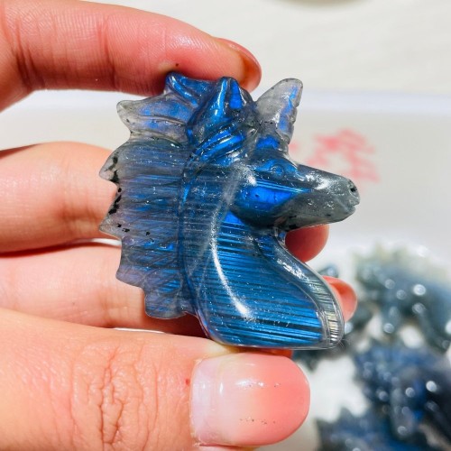 13 Pieces High Quality Labradorite Unicorn Carving