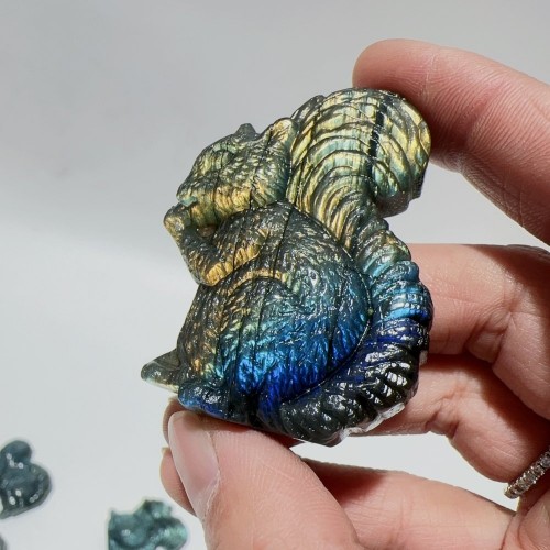 High Quality Labradorite Squirrel Carving Wholesale